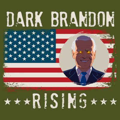 Dark Brandon Rising Anti Joe Biden Distressed USA American Flag T-Shirt