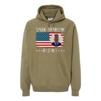 Dark Brandon Rising Anti Joe Biden Distressed USA American Flag Premium Hoodie