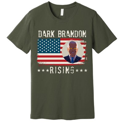 Dark Brandon Rising Anti Joe Biden Distressed USA American Flag Premium T-Shirt