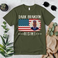 Dark Brandon Rising Anti Joe Biden Distressed USA American Flag Premium T-Shirt