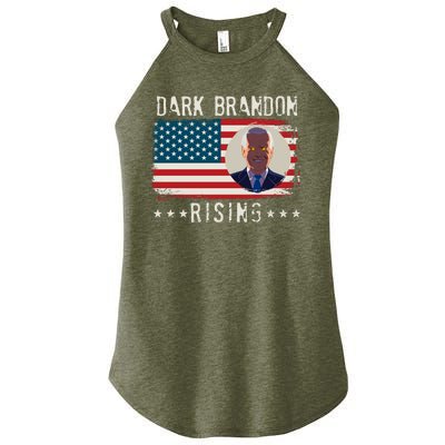 Dark Brandon Rising Anti Joe Biden Distressed USA American Flag Women’s Perfect Tri Rocker Tank