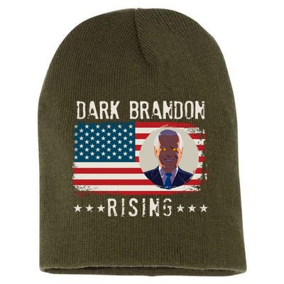 Dark Brandon Rising Anti Joe Biden Distressed USA American Flag Short Acrylic Beanie