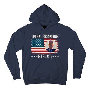 Dark Brandon Rising Anti Joe Biden Distressed USA American Flag Hoodie