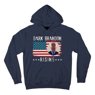 Dark Brandon Rising Anti Joe Biden Distressed USA American Flag Hoodie