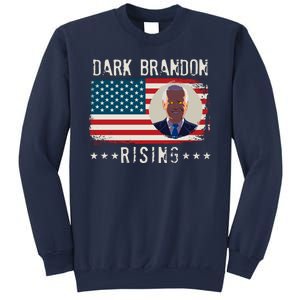 Dark Brandon Rising Anti Joe Biden Distressed USA American Flag Sweatshirt