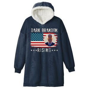 Dark Brandon Rising Anti Joe Biden Distressed USA American Flag Hooded Wearable Blanket