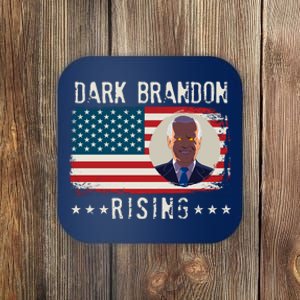 Dark Brandon Rising Anti Joe Biden Distressed USA American Flag Coaster