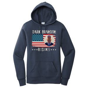 Dark Brandon Rising Anti Joe Biden Distressed USA American Flag Women's Pullover Hoodie