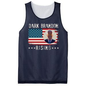 Dark Brandon Rising Anti Joe Biden Distressed USA American Flag Mesh Reversible Basketball Jersey Tank