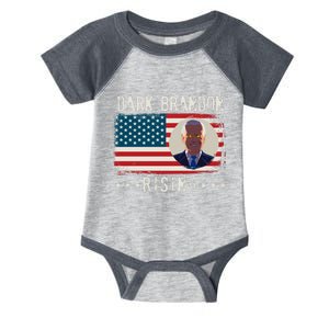 Dark Brandon Rising Anti Joe Biden Distressed USA American Flag Infant Baby Jersey Bodysuit