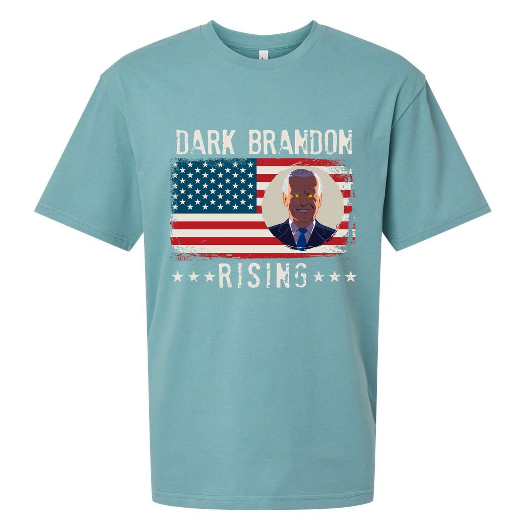 Dark Brandon Rising Anti Joe Biden Distressed USA American Flag Sueded Cloud Jersey T-Shirt