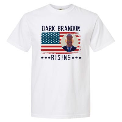 Dark Brandon Rising Anti Joe Biden Distressed USA American Flag Garment-Dyed Heavyweight T-Shirt