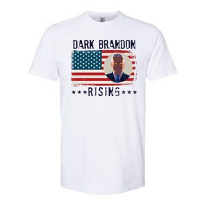 Dark Brandon Rising Anti Joe Biden Distressed USA American Flag Softstyle CVC T-Shirt