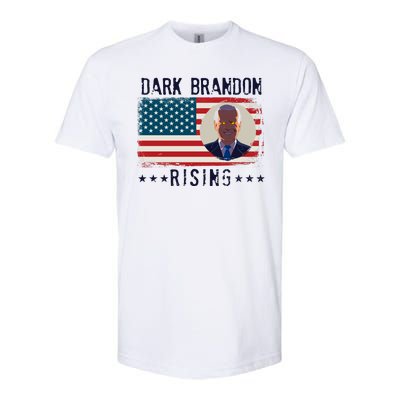 Dark Brandon Rising Anti Joe Biden Distressed USA American Flag Softstyle® CVC T-Shirt