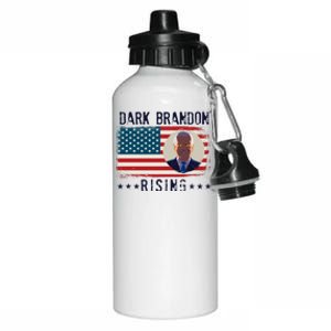 Dark Brandon Rising Anti Joe Biden Distressed USA American Flag Aluminum Water Bottle