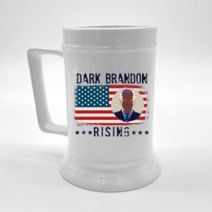 Dark Brandon Rising Anti Joe Biden Distressed USA American Flag Beer Stein