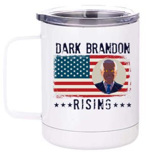 Dark Brandon Rising Anti Joe Biden Distressed USA American Flag 12 oz Stainless Steel Tumbler Cup