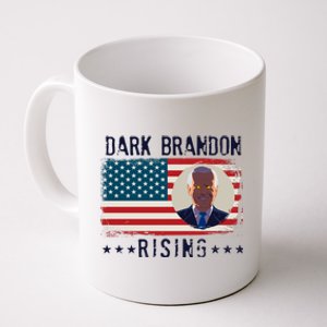 Dark Brandon Rising Anti Joe Biden Distressed USA American Flag Coffee Mug