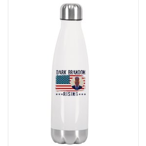 Dark Brandon Rising Anti Joe Biden Distressed USA American Flag Stainless Steel Insulated Water Bottle