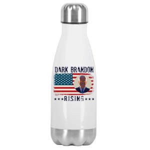 Dark Brandon Rising Anti Joe Biden Distressed USA American Flag Stainless Steel Insulated Water Bottle