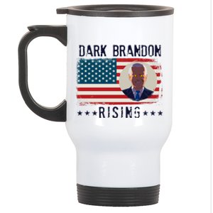 Dark Brandon Rising Anti Joe Biden Distressed USA American Flag Stainless Steel Travel Mug