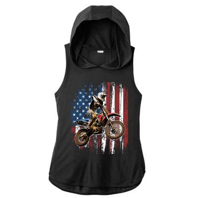 Dirt Bike Racing Motocross Racings Ladies PosiCharge Tri-Blend Wicking Draft Hoodie Tank