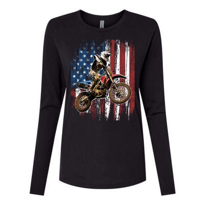 Dirt Bike Racing Motocross Racings Womens Cotton Relaxed Long Sleeve T-Shirt