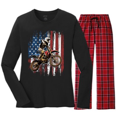 Dirt Bike Racing Motocross Racings Women's Long Sleeve Flannel Pajama Set 