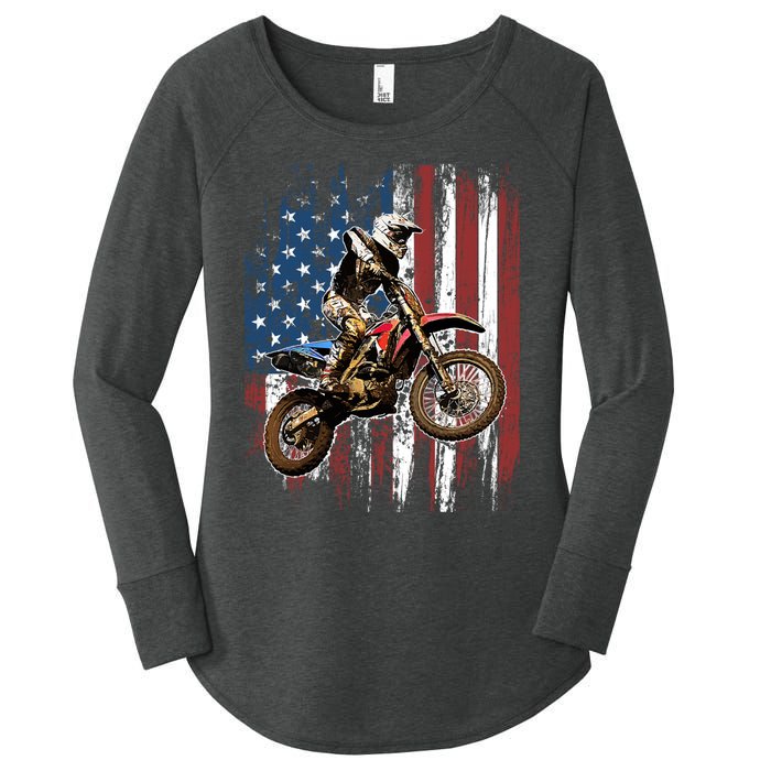 Dirt Bike Racing Motocross Racings Women's Perfect Tri Tunic Long Sleeve Shirt