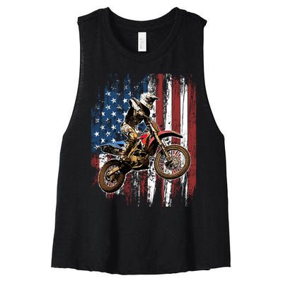 Dirt Bike Racing Motocross Racings Women's Racerback Cropped Tank