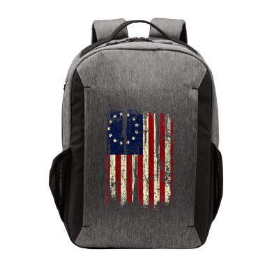 Distressed Betsy Ross American Flag 13 Star Colonies Patriot Vector Backpack