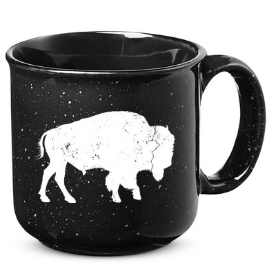 Distressed Buffalo Retro Bison Animal Lover Men Women Dad 15oz Campfire Ceramic Mug