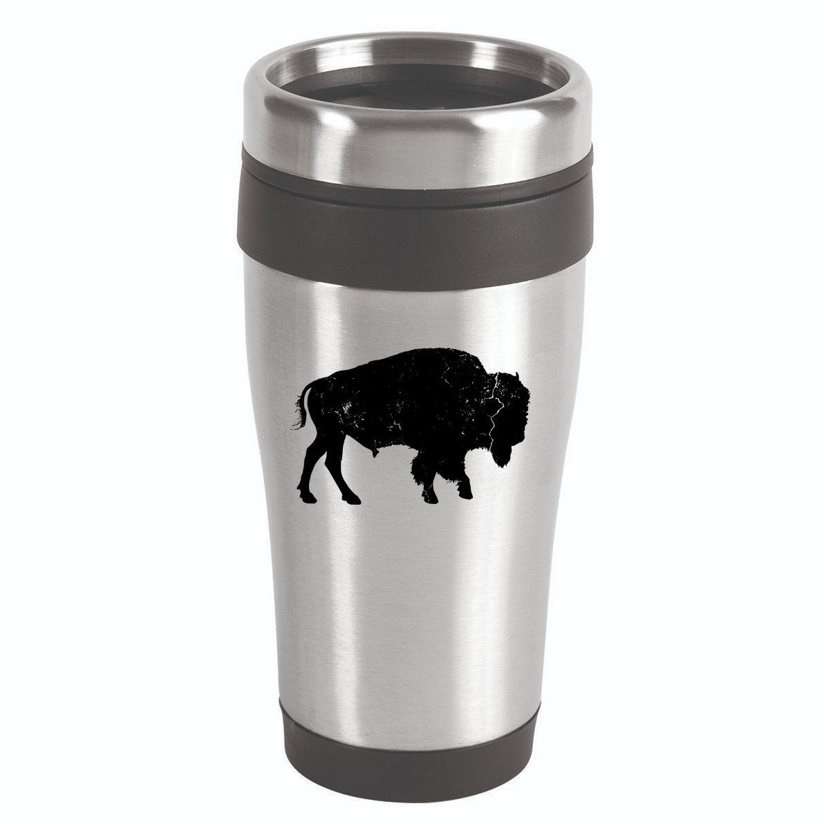 Distressed Buffalo Retro Bison Animal Lover Men Women Dad 16oz Travel Tumbler