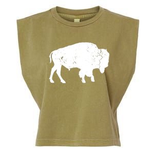 Distressed Buffalo Retro Bison Animal Lover Men Women Dad Garment-Dyed Women's Muscle Tee