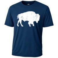 Distressed Buffalo Retro Bison Animal Lover Men Women Dad Performance Shirt