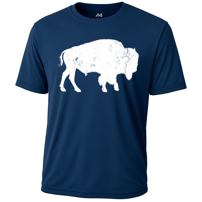 Distressed Buffalo Retro Bison Animal Lover Men Women Dad Performance Shirt