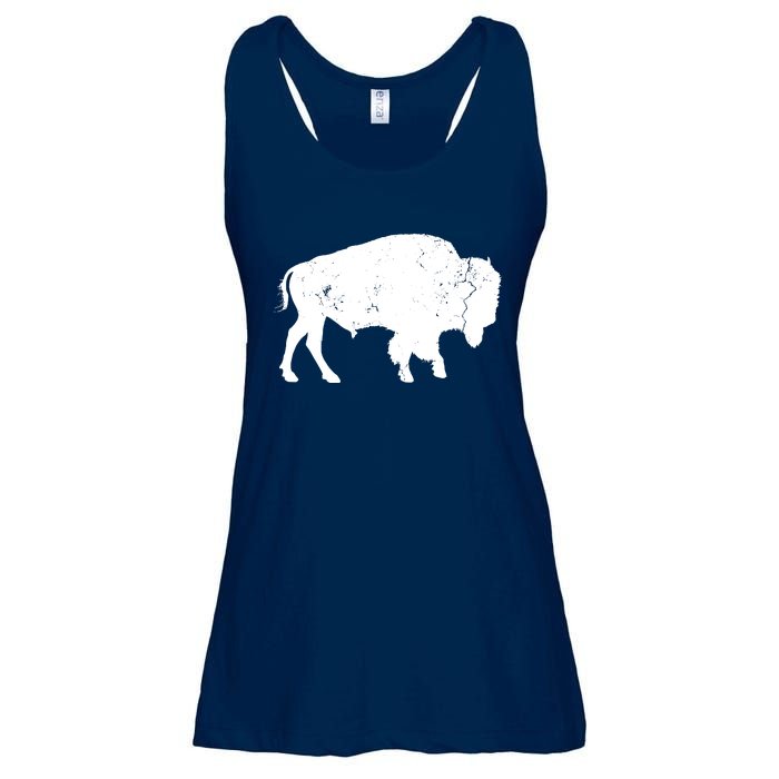 Distressed Buffalo Retro Bison Animal Lover Men Women Dad Ladies Essential Flowy Tank