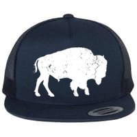 Distressed Buffalo Retro Bison Animal Lover Men Women Dad Flatbill Hat
