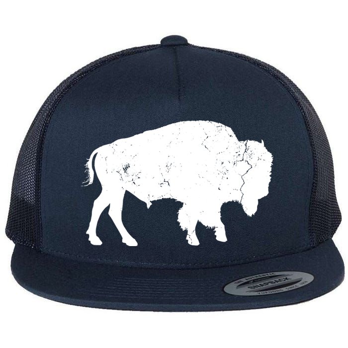 Distressed Buffalo Retro Bison Animal Lover Men Women Dad Flatbill Hat