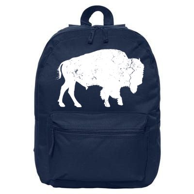 Distressed Buffalo Retro Bison Animal Lover Men Women Dad 16 in Basic Backpack