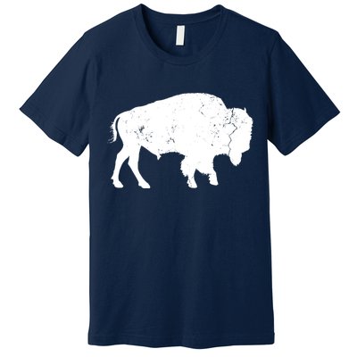 Distressed Buffalo Retro Bison Animal Lover Men Women Dad Premium T-Shirt