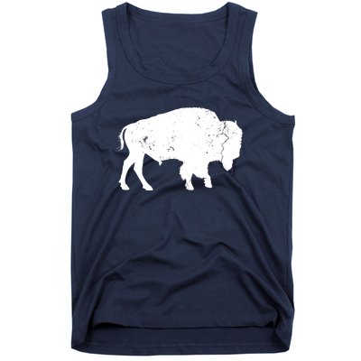 Distressed Buffalo Retro Bison Animal Lover Men Women Dad Tank Top