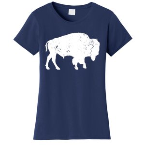 Distressed Buffalo Retro Bison Animal Lover Men Women Dad Women's T-Shirt