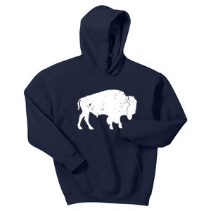 Distressed Buffalo Retro Bison Animal Lover Men Women Dad Kids Hoodie