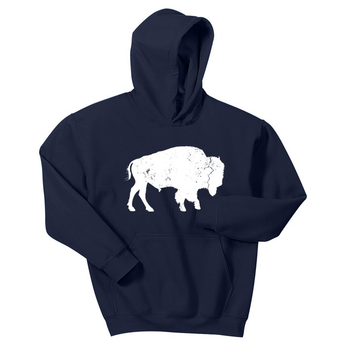 Distressed Buffalo Retro Bison Animal Lover Men Women Dad Kids Hoodie