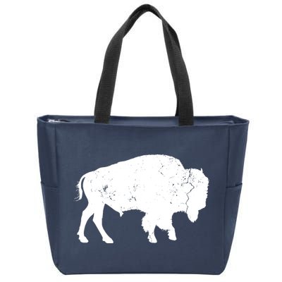 Distressed Buffalo Retro Bison Animal Lover Men Women Dad Zip Tote Bag