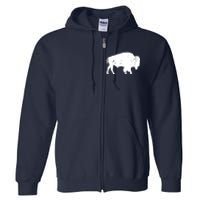 Distressed Buffalo Retro Bison Animal Lover Men Women Dad Full Zip Hoodie