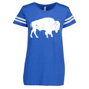 Distressed Buffalo Retro Bison Animal Lover Men Women Dad Enza Ladies Jersey Football T-Shirt