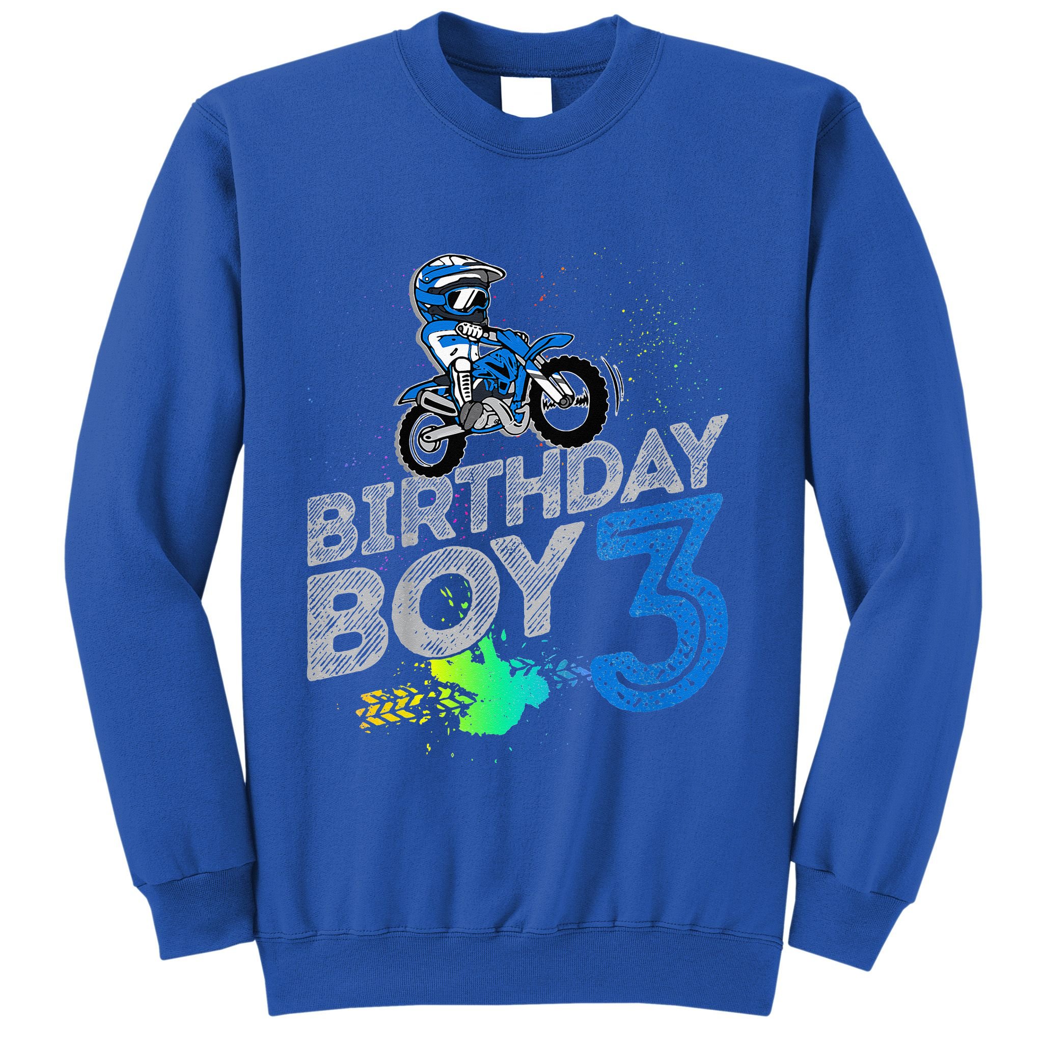 Dirt Bike Rider 3 Years Old Motocross 3rd Birthday Sweatshirt