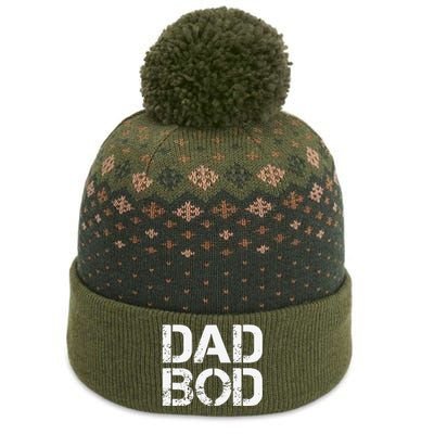 Dad Bod Rough Strong 90s White Stencil Text The Baniff Cuffed Pom Beanie